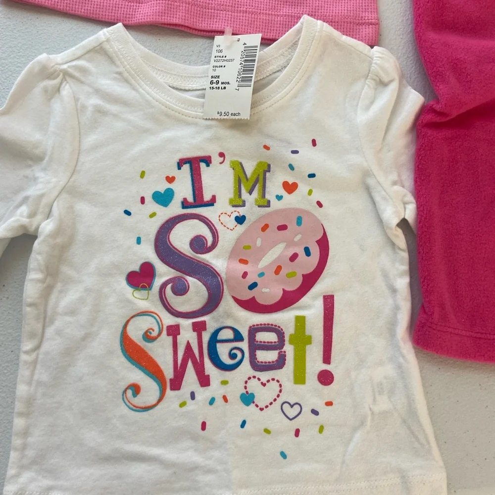 NEW BUNDLE Children’s Place Carter’s baby girl’s pink fall winter tops pants 6-9